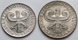 10 gold 1965-1966 SMALL and large Column - set (2pcs)