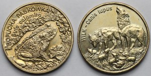 2 or 1998-1999 Sauterelle, crapaud et loup - set (2pc)
