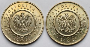 2 złote 1997-1998 Zamek w Pieskowej Skale i Kórniku - zestaw (2szt)
