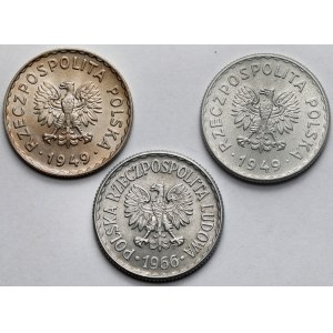 1 złoty 1949 i 1966 - zestaw (3szt)