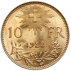 Szwajcaria, 10 franków 1922-B