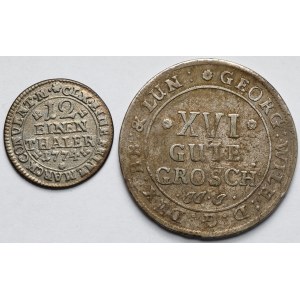 Niemcy, Brunswick-Lüneburg-Celle i Brunswick-Wolfenbüttel, XVI gute groschen 1694 i 1/12 talara 1774 - zestaw (2szt)