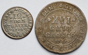 Germany, Brunswick-Lüneburg-Celle and Brunswick-Wolfenbüttel, XVI gute groschen 1694 and 1/12 thaler 1774 - set (2pcs)