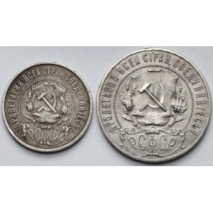 Rosja / RFSRR, Rubel i 50 kopiejek 1921 AG - zestaw (2szt)