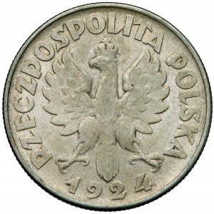 Kobieta i kłosy 2 złote 1924 Filadelfia - ODWROTKA