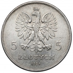 Nike 5 złotych 1928 bez znaku, Bruksela