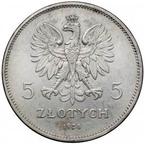 Nike 5 złotych 1928 bez znaku, Bruksela