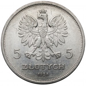 Nike 5 złotych 1928 ze znakiem, Warszawa