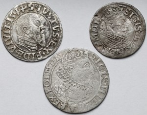 Albrecht Hohenzollern et Sigismond III Vasa, Penny, 3 Crores et Sixpence 1544-1626 - set (3pc)