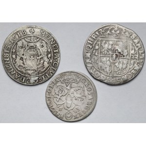Zygmunt III Waza i Jan III Sobieski, Orty i Szóstak 1618-1683 - zestaw (3szt)
