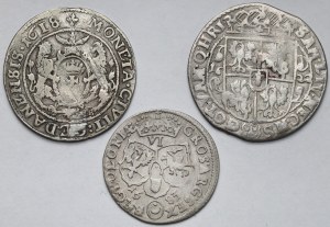 Sigismund III Vasa and John III Sobieski, Orty and Szóstak 1618-1683 - set (3pcs)