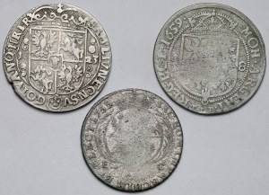 Zygmunt III Waza, Jan II Kazimierz i August III Sas, Orty 1623-1755 - zestaw (3szt)