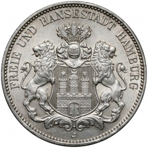 Hamburg, 3 marks 1911-J