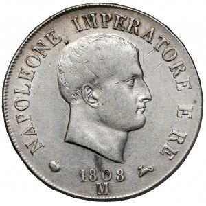 Włochy, Napoleon I, 5 lir 1808-M, Milan