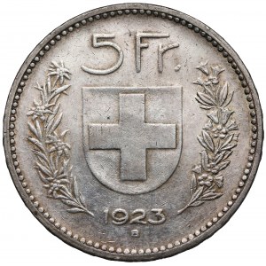 Szwajcaria, 5 franków 1923-B, Brno