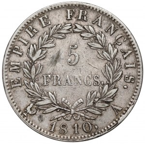 Francja, Napoleon I, 5 franków 1810-A, Paryż