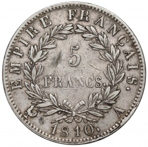 France, Napoléon Ier, 5 francs 1810-A, Paris