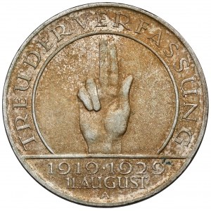 Weimar, 3 marki 1929-A, Berlin - Treu Der Verfassung