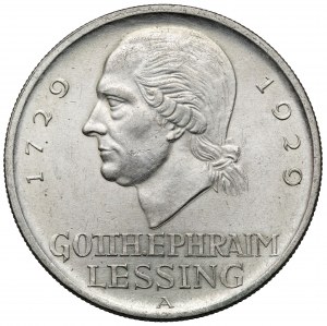 Weimar, 5 marks 1929-A, Berlin - Lessing