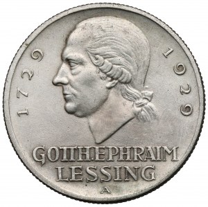 Weimar, 3 marks 1929-A, Berlin - Lessing