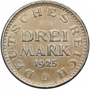 Weimar, 3 marki 1925-D, Monachium