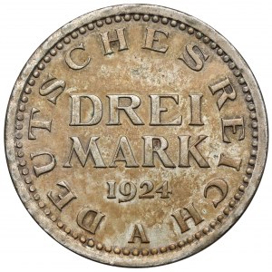 Weimar, 3 marki 1924-A, Berlin
