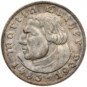 Third Reich, 5 marks 1933-D, Munich - Luther