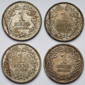 Weimar, 1 mark 1925-1926 - set (4pc)
