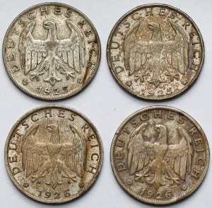 Weimar, 1 mark 1925-1926 - set (4pc)