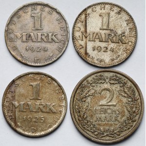 Weimar, 1-2 marki 1924-1926 - zestaw (4szt)