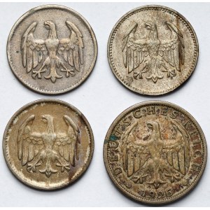 Weimar, 1-2 marki 1924-1926 - zestaw (4szt)