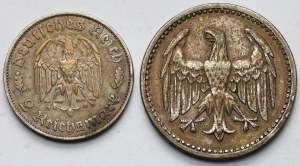 Germany, 2-3 marks 1924-1934 - set (2pcs)