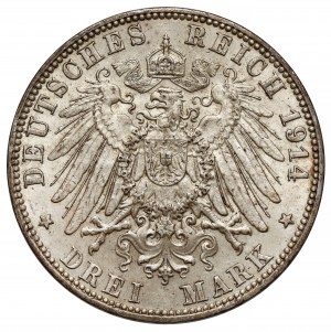 Hamburg, 3 marks 1914-J