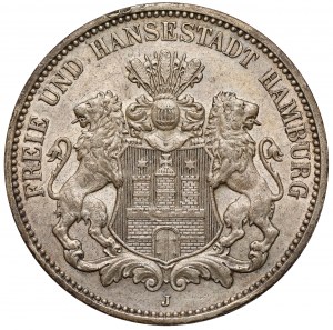Hamburg, 3 marks 1913-J