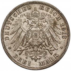 Hamburg, 3 marks 1913-J