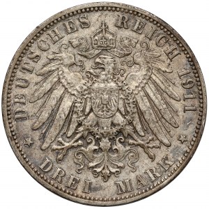 Hamburg, 3 marks 1911-J
