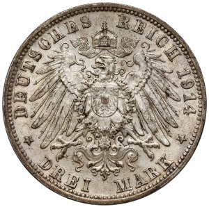 Bavaria, 3 marks 1914-D, Munich