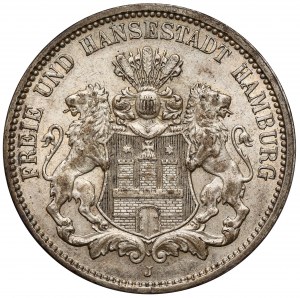 Hamburg, 3 marks 1912-J