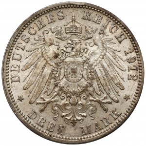 Hamburg, 3 marks 1912-J