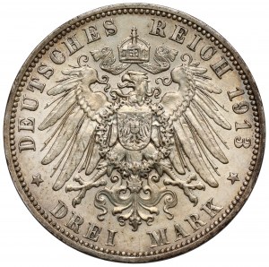 Saxe, 3 marques 1909-E, Muldenhütten