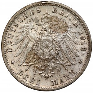 Wirtembergia, 3 marki 1912-F, Stuttgart
