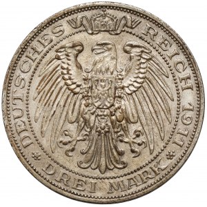 Prusy, 3 marki 1911-A, Berlin - Uniwersytet we Wrocławiu