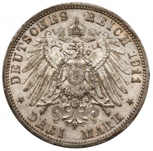 Prussia, 3 marks 1911-A, Berlin