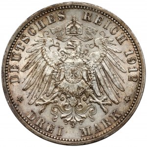 Prussia, 3 marks 1912-A, Berlin