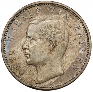 Bavaria, 5 marks 1888-D, Munich - small eagle