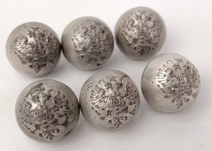 Russie, Boutons cléricaux plaqués argent ( ?) - set (6pcs)