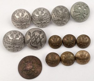 Russie, Boutons officiels et militaires - set (13pcs)
