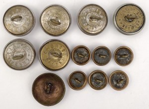 Russie, Boutons officiels et militaires - set (13pcs)