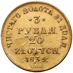 3 ruble = 20 złotych 1839 АЧ, Petersburg