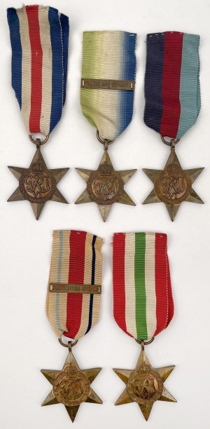 UK, World War II decorations - set (5pcs)
